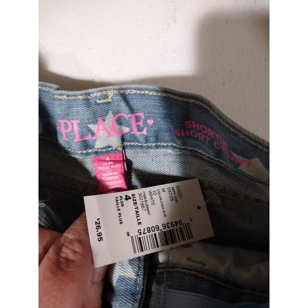 The Childrens Place Girls Shorts Bundle Size 4 Denim Star Tie Dye 2‎ Pack NEW